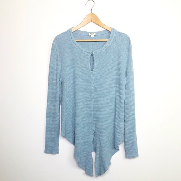 Dylan Blue waffle knit, Furman long sleeve top - Picture 1 of 11